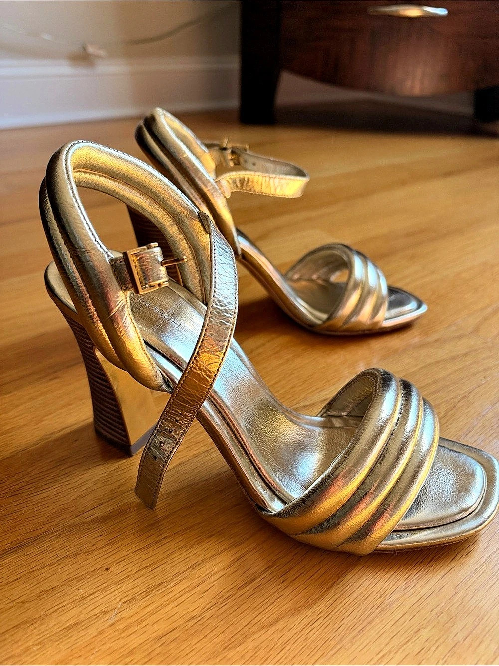 Tory Burch Gold Strappy Heels